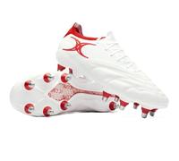 Gilbert Rugby Icon Players 8 Stud Rugby Boots - White Red (UK Footwear Size System, Adult, Men, Numeric, Medium, 10.5)