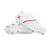 Gilbert Rugby Sidestep X20 Power 8 Stud Rugby Boots - White Red (UK Footwear Size System, Adult, Men, Numeric, Medium, 7)