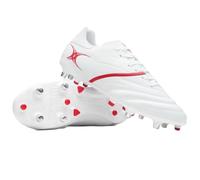 Gilbert Rugby X20 Power 6 Stud Rugby Boots - White Red (UK Footwear Size System, Adult, Men, Numeric, Medium, 7.5)