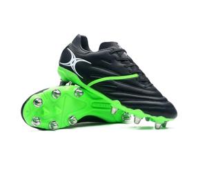Gilbert Rugby X20 Power 8 Stud Rugby Boots - Black Green (UK Footwear Size System, Adult, Men, Numeric, Medium, 8)