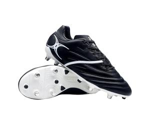Gilbert Sidestep X20 PWR 6S Rugby Boot - Black/White, Black/White, 11.5 UK