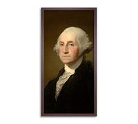 Gilbert Stuart George Washington 1796 Painting Framed Wall Art Print Long 25X12 Inch