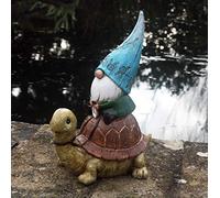 Gilbert the Gonk sitting on Tommy the Tortoise 23cm Garden Ornament, Gnome, Garden Fairy, Troll, Imp … …