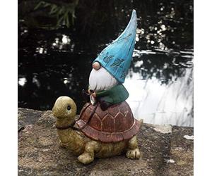Gilbert the Gonk sitting on Tommy the Tortoise 23cm Garden Ornament, Gnome, Garden Fairy, Troll, Imp … …