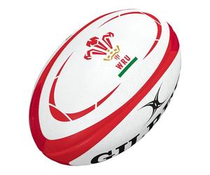 Gilbert Wales WRU Replica Rugby Ball 2020 - White and Red 5