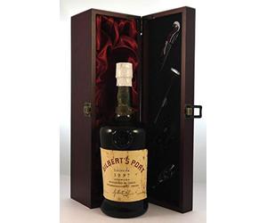 Gilbert's Port Colheita 1937 in a silk lined wooden box with four wine accessories, 1 x 750ml