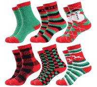 Gilbins Men Soft Stretchy Christmas Holiday Cool Casual Dress Socks, Assorted Designs Size 10-13 - Red -