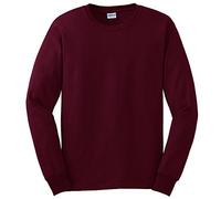 (2XL, Maroon) Gildan Mens Plain Crew Neck Ultra Cotton Long Sleeve T-Shirt