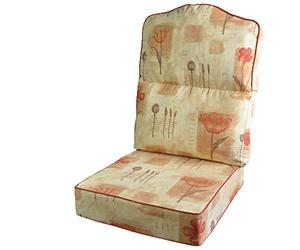 Gilda Replacement Conservatory Cane Furniture DELUXE PIPED - HUMP TOP CHAIR/SOFA/SUITE CUSHIONS (Including Covers and Fillings) for Conservatory Furniture-Wicker,Rattan (Poppy Peach)
