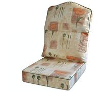 Gilda Replacement Conservatory Cushions, Twin Piped Hump Top design - with fillings, Poppy Natural & Sage Piping
