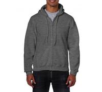 Gildan 18600 Heavy Blend Adult Full Zip Hooded Sweatshirt Dark Heather M