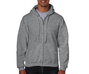 Gildan 18600 Heavy Blend Adult Full Zip Hooded Sweatshirt Graphite Hea XL