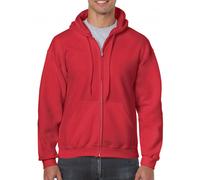gildan Heavy Blend Adult Full Zip Hooded Sweatshirt, red, XXL
