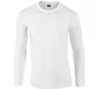 Gildan 64400 Men's Soft Style Long Sleeve T-Shirt White - Size: 2 2XL