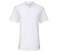 Gildan 64800 Softstyle Adult Double Pique Polo Shirt, White, Medium