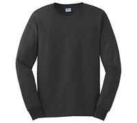 Gildan Adult 6.1 oz 100% Cotton L/S T-Shirt Charcoal Large