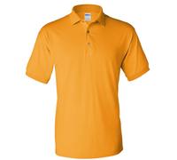 (L, Gold) Gildan Adult DryBlend Jersey Short Sleeve Polo Shirt