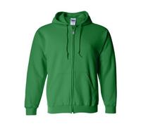 GILDAN Adult Fleece Zip Hooded Sweatshirt, Style G18600, Irish Green, XL