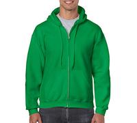 GILDAN Adult Fleece Zip Hooded Sweatshirt, Style G18600, Irish Green, XXL