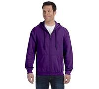 GILDAN Adult Fleece Zip Hooded Sweatshirt, Style G18600, Purple, L