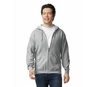 GILDAN Adult Fleece Zip Hooded Sweatshirt, Style G18600, Sport Grey, 4XL