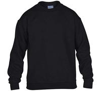 GILDAN Childrens Unisex Heavy Blend Crewneck Sweatshirt (L) (Black)