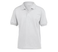 Gildan Dryblend Jersey Polo Shirt in White | Size: 7-8 Years Gildan White 7-8 Years