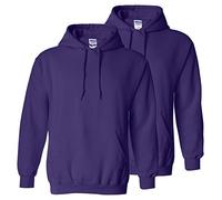 Gildan G18500 Heavy Blend Adult Unisex Hooded Sweatshirt 2XL Purple - 2 Pack