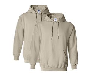 GILDAN G18500 Heavy Blend Adult Unisex Hooded Sweatshirt 3XL Sand - 2 Pack