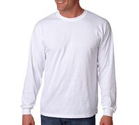Gildan Hammer Heavyweight Long Sleeve T-Shirt - White - 4XL - Ribbed Collar