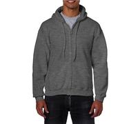 Gildan 18600 Heavy Blend Adult Full Zip Hooded Sweatshirt Dark Heather XL