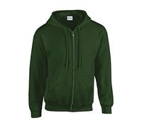 Gildan Heavy Blend Adult Full Zip Hooded Sweatshirt, Forest Green, XL