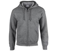 Gildan 18600 Heavy Blend Adult Full Zip Hooded Sweatshirt Graphite Hea XL