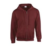 Gildan Heavy Blend Adult Full Zip Hooded Sweatshirt, Maroon, XXL