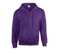 Gildan Heavy Blend Adult Full Zip Hooded Sweatshirt, Purple, XL