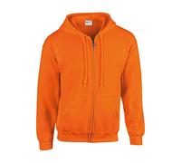 Gildan Heavy Blend Adult Full Zip Hooded Sweatshirt, Safety Orange, M