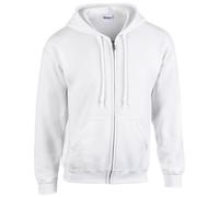 Gildan Heavy Blend Adult Full Zip Hooded Sweatshirt, White, S