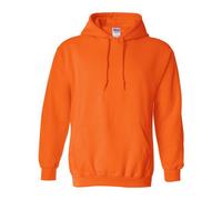 (L, Safety Orange) Gildan Heavy Blend Adult Unisex Hooded Sweatshirt / Hoodie