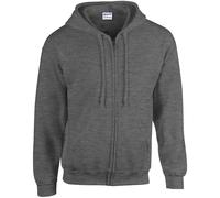 Gildan 18600 Heavy Blend Adult Full Zip Hooded Sweatshirt Dark Heather S