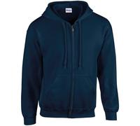 Gildan Heavy Blend Full Zip Hoodie Navy Casual Warm Soft Brushed Interior