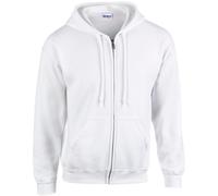 Gildan Heavy Blend Adult Full Zip Hooded Sweatshirt, White, S