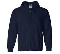 Gildan Heavy Blend Unisex Adult Full Zip Hooded Sweatshirt Top (XL) (Navy)