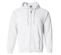 (2XL, White) Gildan Heavy Blend Unisex Adult Full Zip Hooded Sweatshirt Top