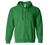 (S, Irish Green) Gildan Heavy Blend Unisex Adult Full Zip Hooded Sweatshirt Top