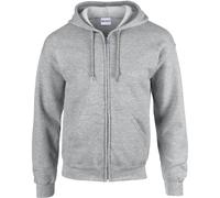 Gildan Heavy Blend Unisex Adult Full Zip Hooded Sweatshirt Top (S) (Sport Grey)