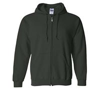 Gildan Heavy Blend Unisex Adult Full Zip Hooded Sweatshirt Top (2XL) (Forest Green)