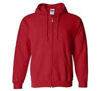Gildan Heavy Blend Unisex Adult Full Zip Hooded Sweatshirt Top (2XL) (Red)