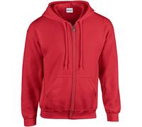 Gildan Heavy Blend Unisex Adult Full Zip Hooded Sweatshirt Top (2XL) (Red)