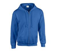 (2XL, Royal) Gildan Heavy Blend Unisex Adult Full Zip Hooded Sweatshirt Top