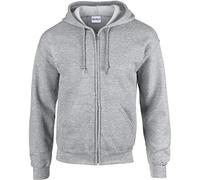 Gildan Heavy Blend Unisex Adult Full Zip Hooded Sweatshirt Top (2XL) (Sport Grey)